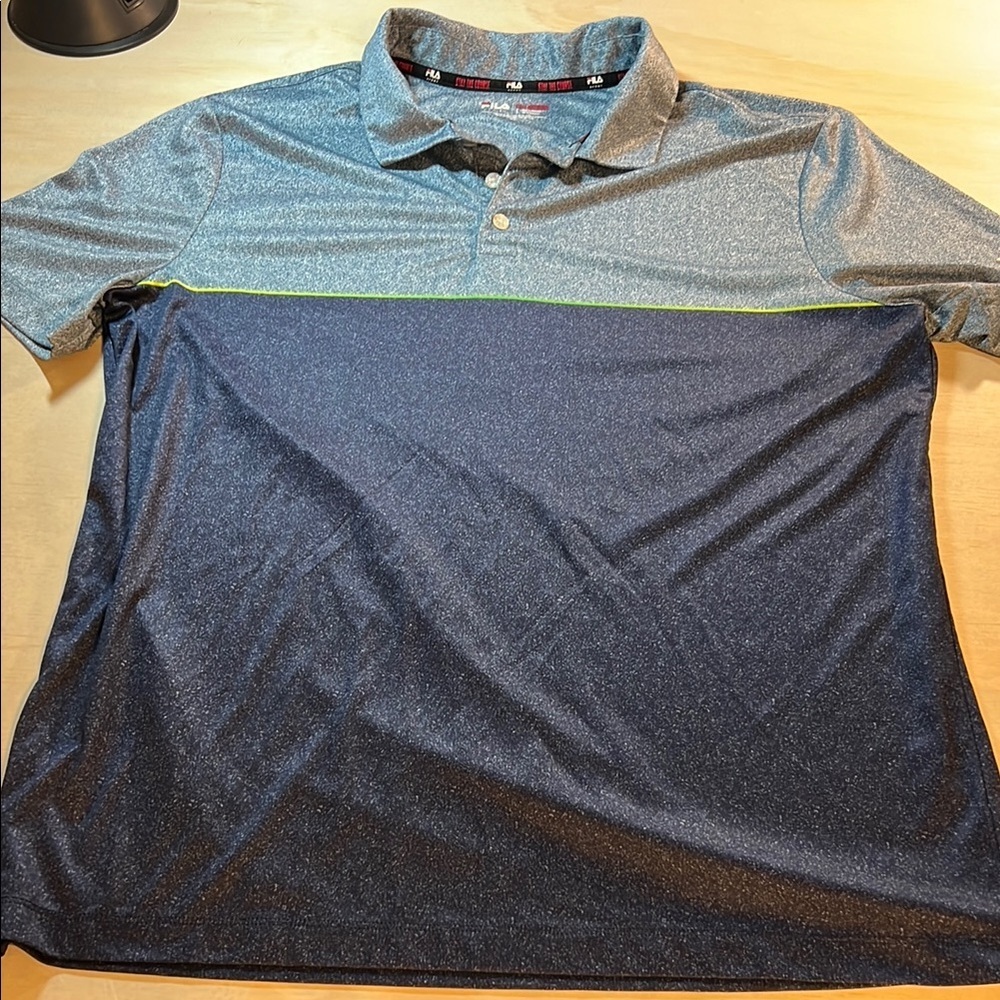 NWOT Fila Sport Golf Shirt Blue Sz L